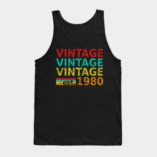 Vintage Style since 1980 Birthday Gift Shirt Tank Top